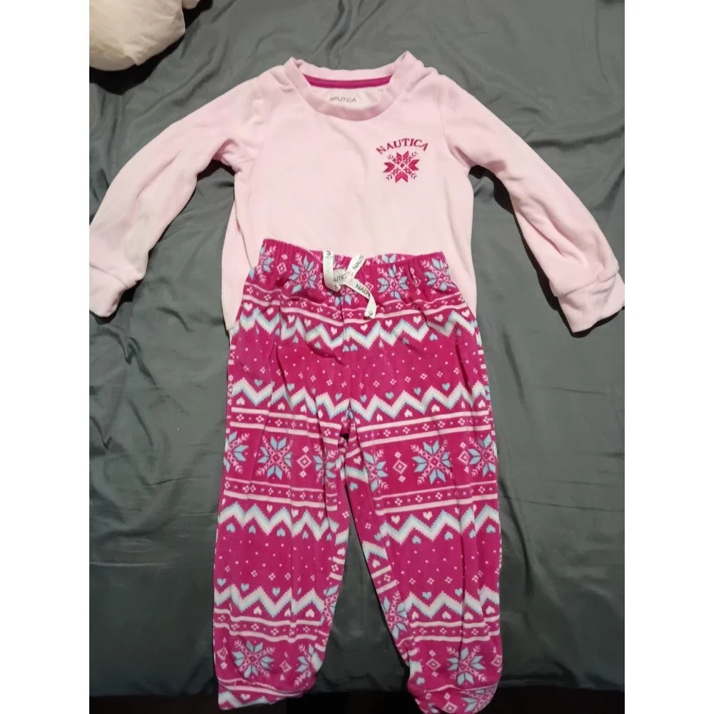 Nautica Kids Sweatpants Sweater Set Pink 3T Size